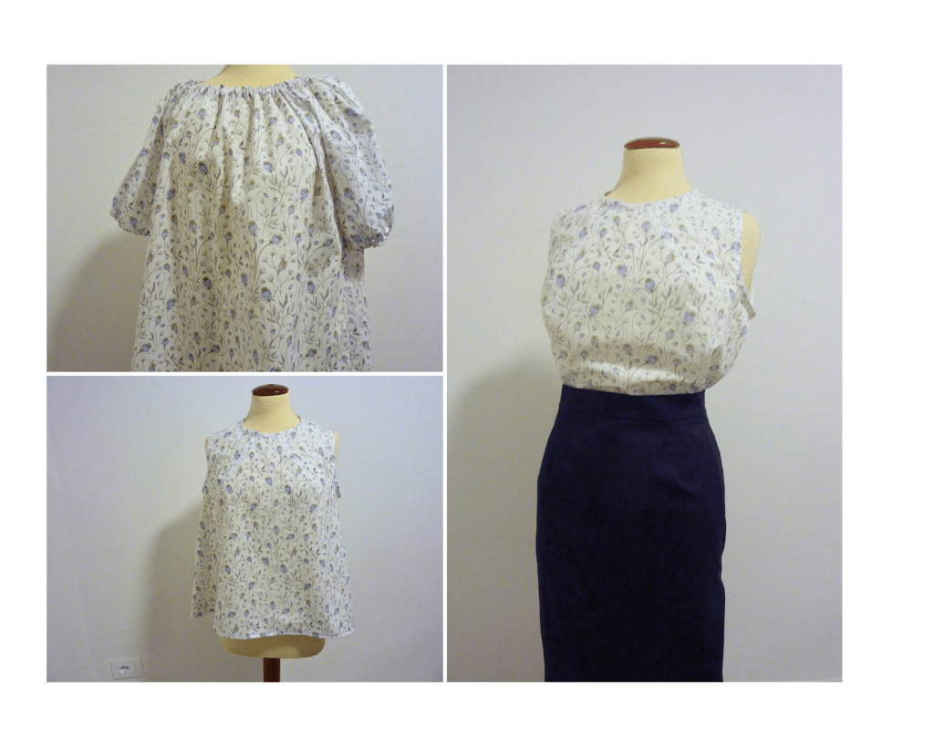 Istruzioni per creazione blusa in cotone con motivi floreali